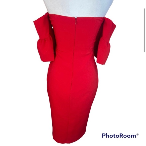 Karlie Red Dress Off the Shoulder - Picture 2 of 3
